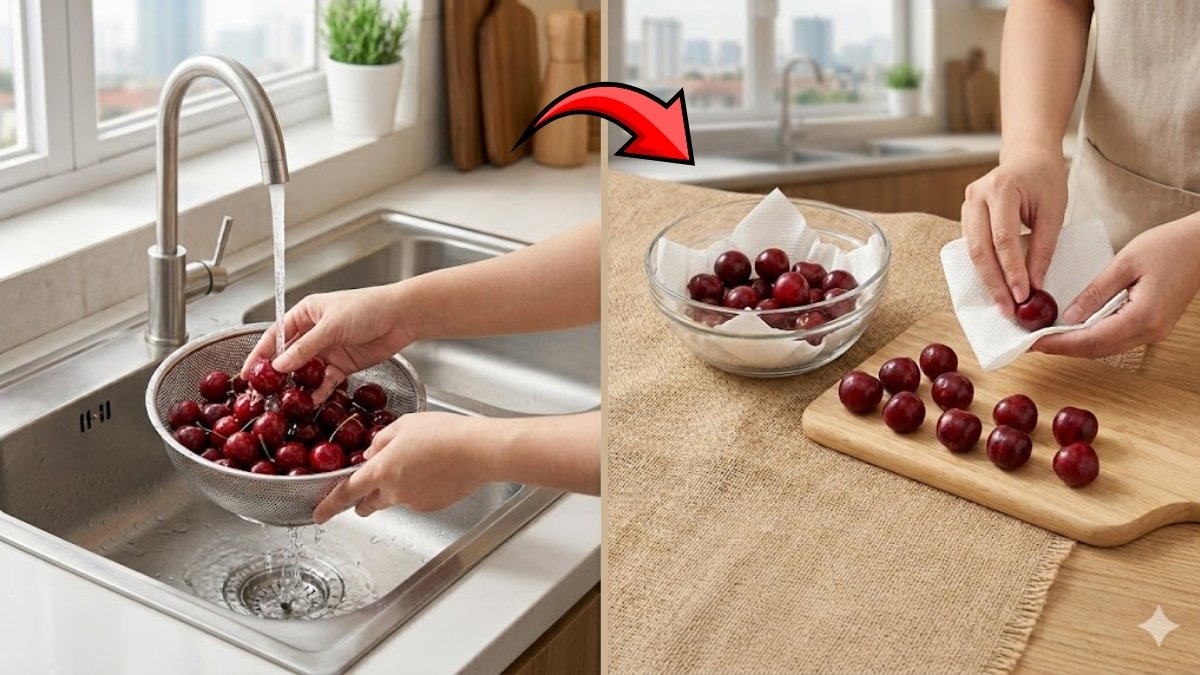 Cách bảo quản cherry bằng ngăn đông tủ lạnh