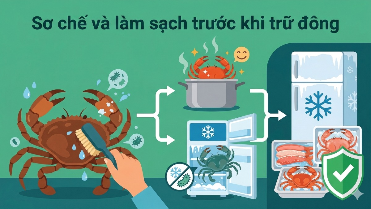 Cách bảo quản cua biển trong ngăn đá đúng kỹ thuật