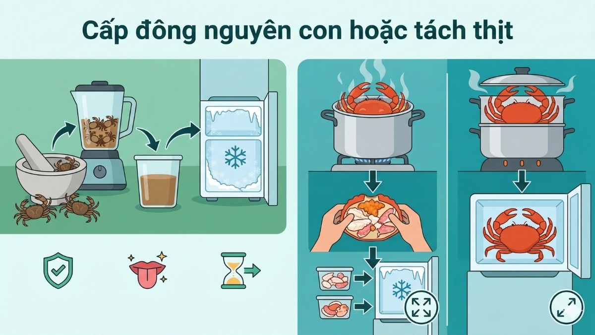 Cấp đông nguyên con hoặc tách thịt