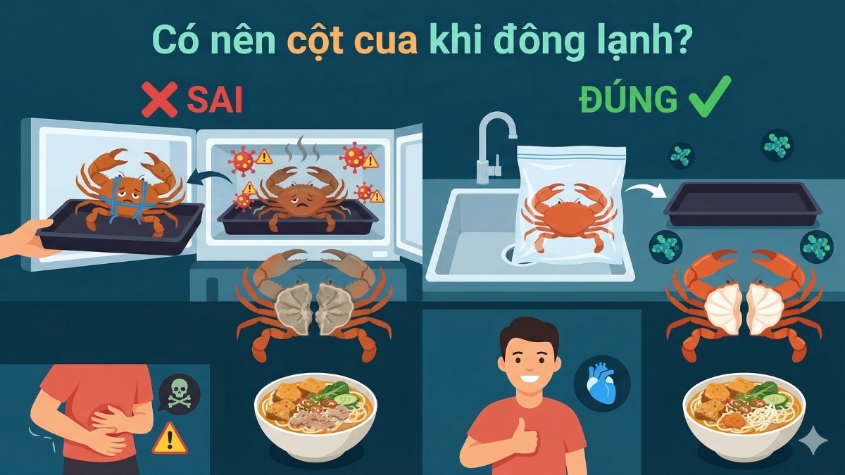Có nên cột cua khi đông lạnh?