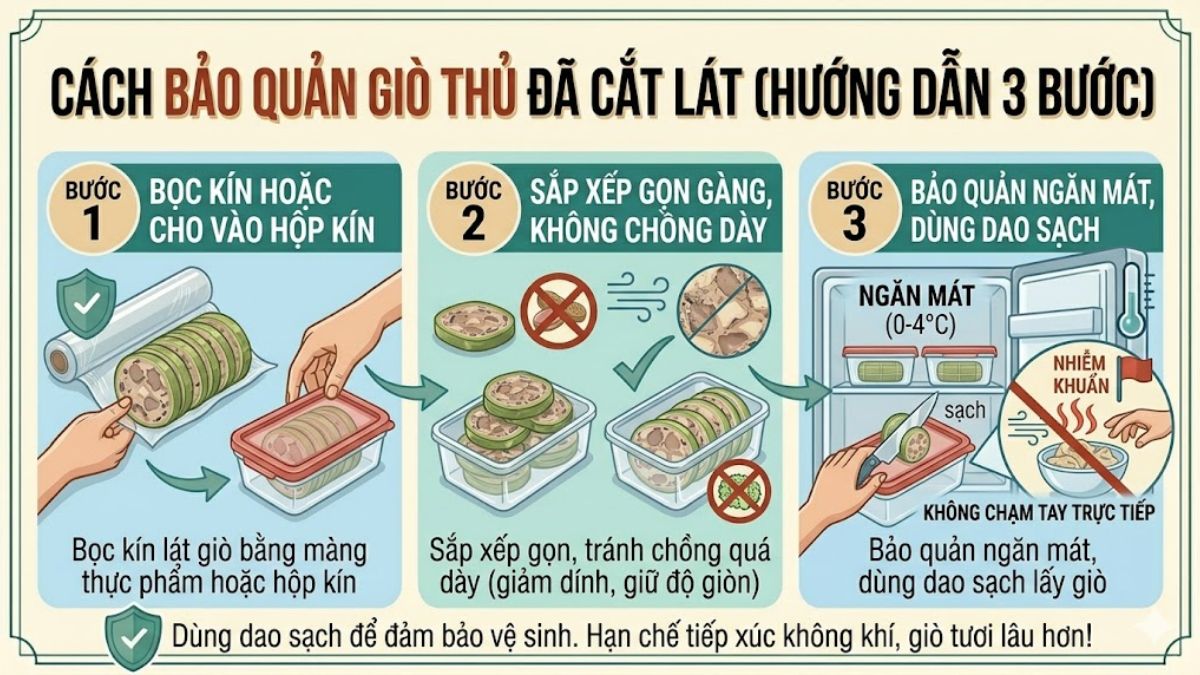 Bảo quản giò đã cắt lát
