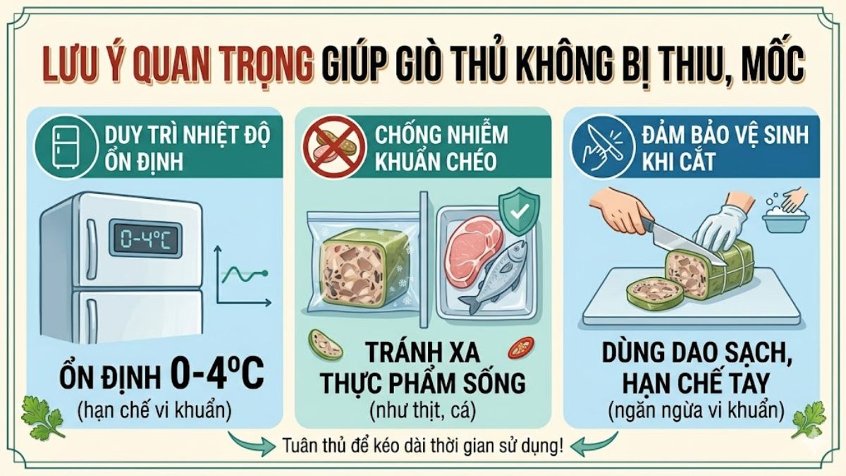 Lưu ý quan trọng giúp giò thủ không bị thiu, mốc