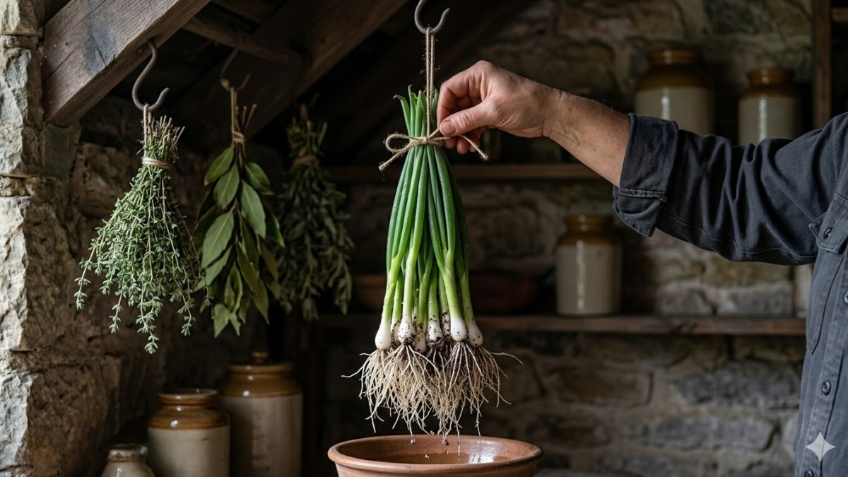 Treo hành nơi thoáng mát, tránh ánh nắng