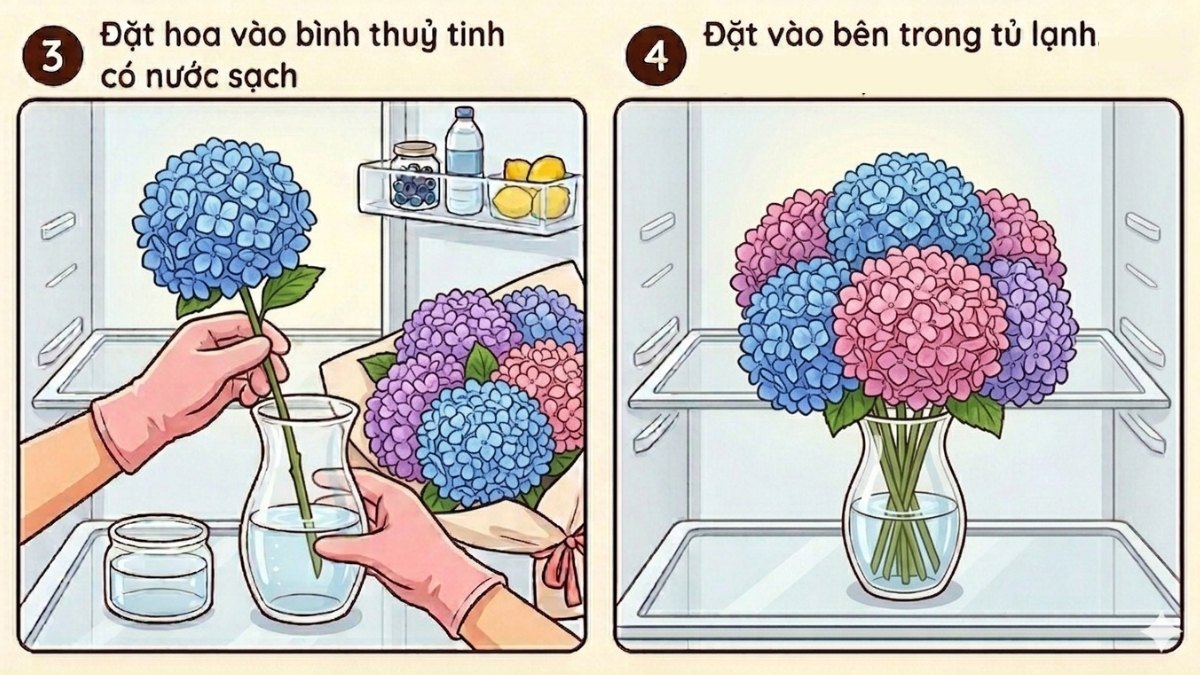 Chuẩn bị lọ nước sạch và đặt hoa đúng vị trí