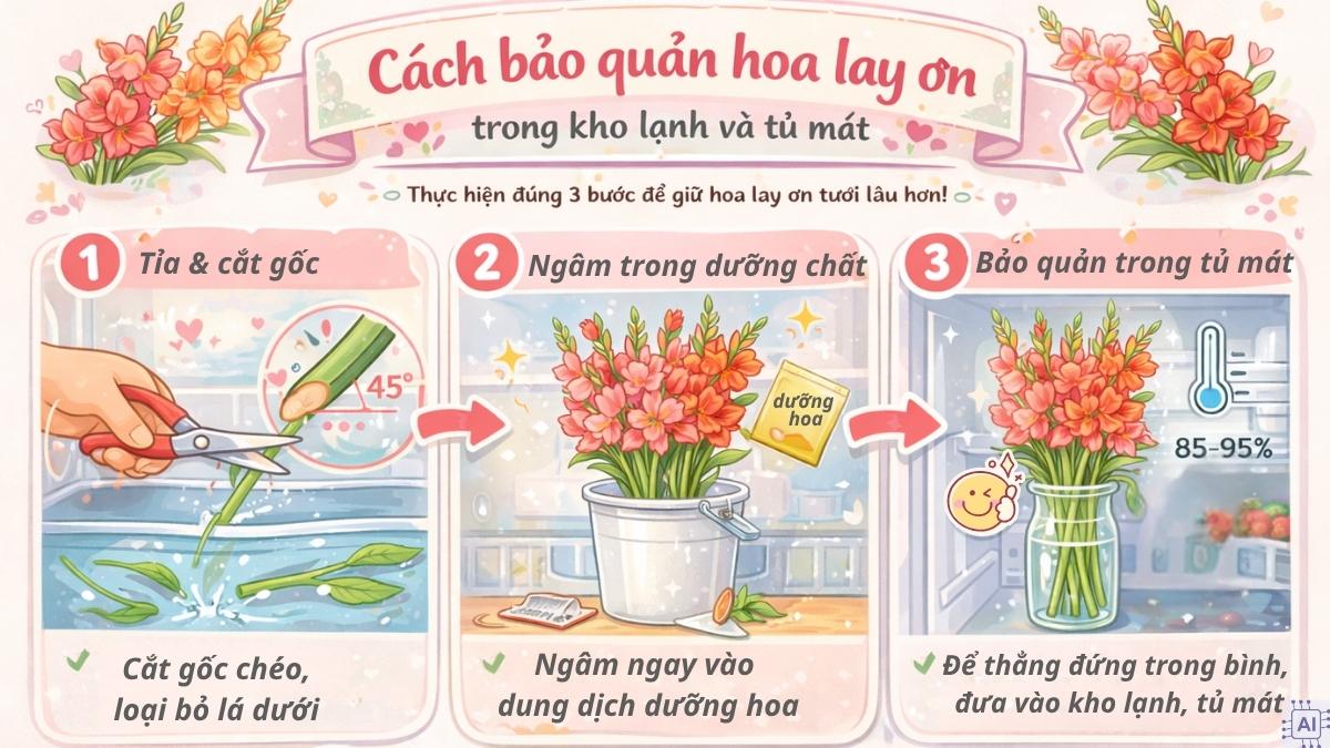Cách bảo quản hoa lay ơn trong kho lạnh và tủ mát