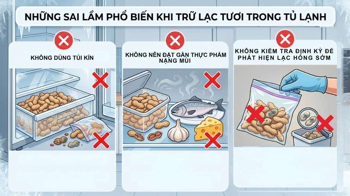 Sai lầm phổ biến khi trữ lạc tươi trong tủ lạnh
