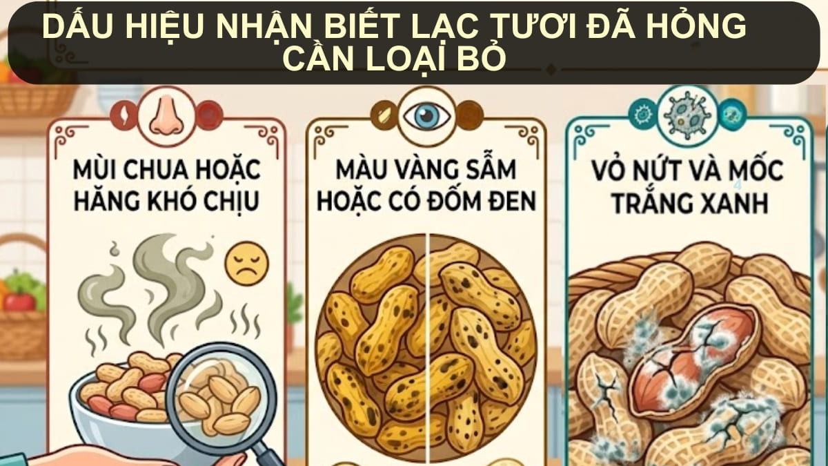 Dấu hiệu nhận biết lạc tươi đã hỏng cần loại bỏ