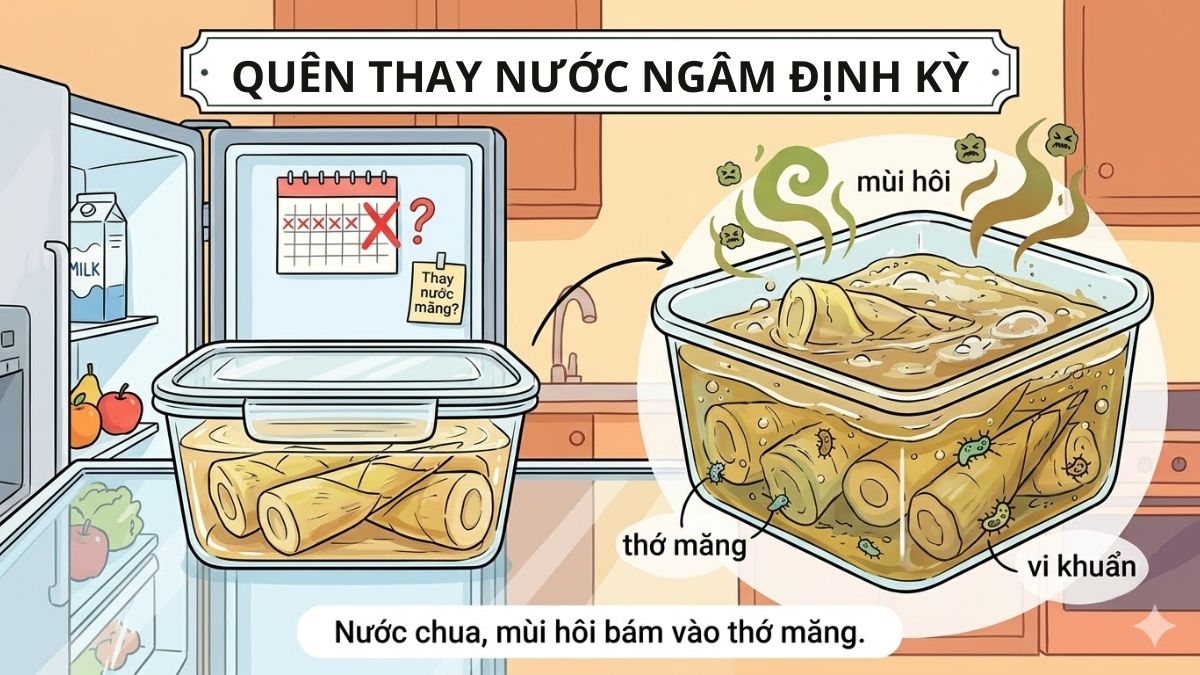 Những sai lầm thường gặp khi bảo quản măng trong tủ lạnh