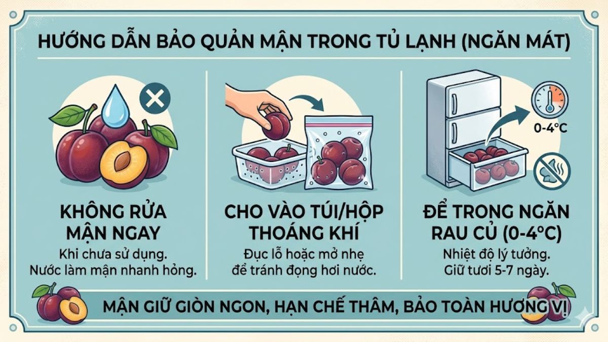 Cách bảo quản mận trong tủ lạnh ngăn mát