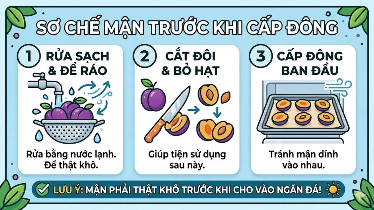 Cách bảo quản quả mận trong ngăn đá