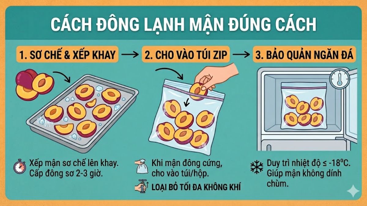 Cách đóng gói và bảo quản mận trong ngăn đá đúng cách
