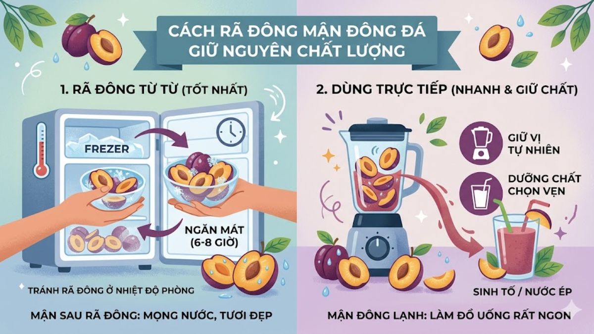 Cách rã đông mận đông đá giữ nguyên chất lượng