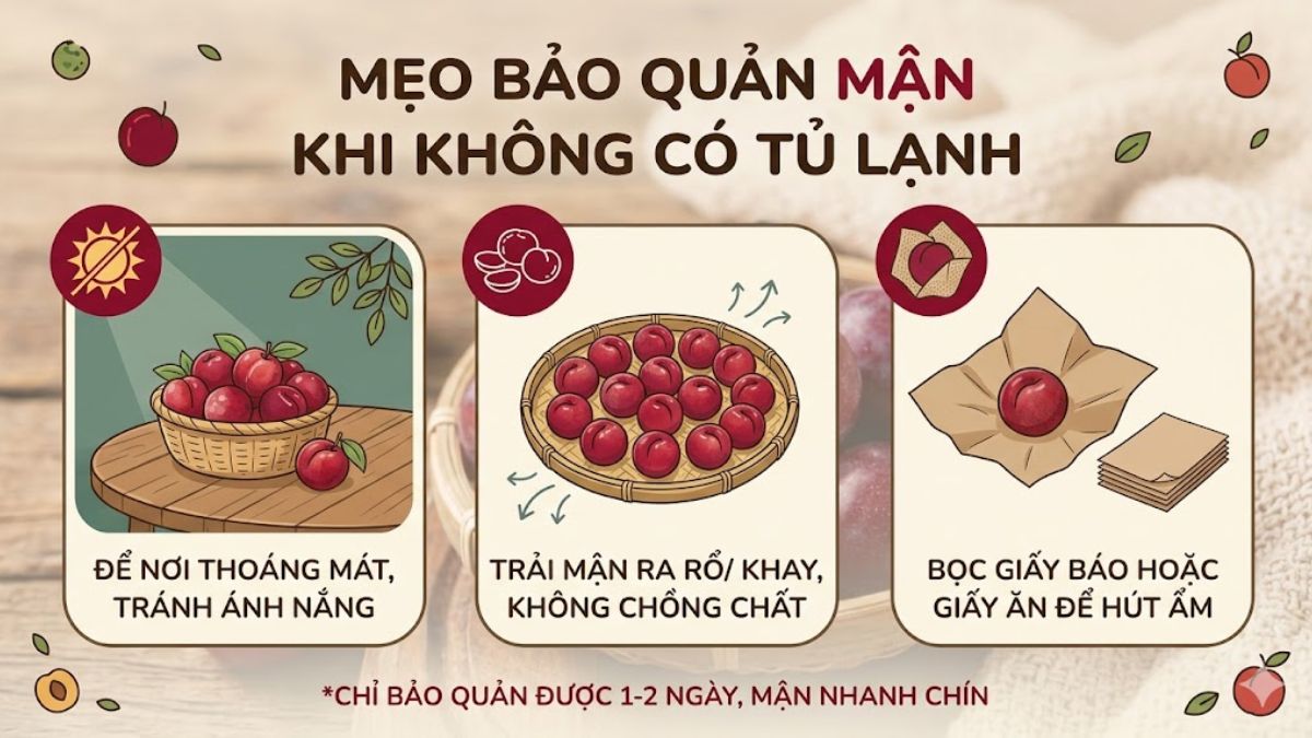 Cách bảo quản mận không cần tủ lạnh