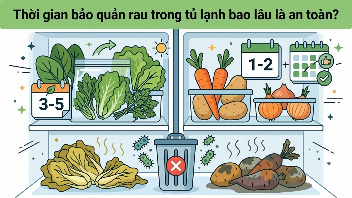 Thời gian bảo quản rau trong tủ lạnh bao lâu là an toàn?