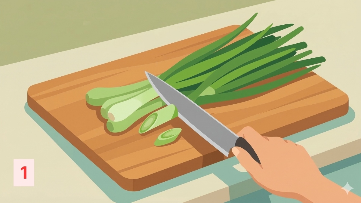 Cắt vát khoảng 1-2 cm ở phần gốc rau