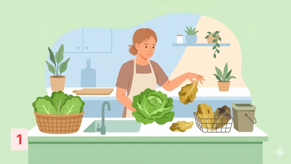 Nhặt bỏ ngay những lá có dấu hiệu dập nát, úa vàng