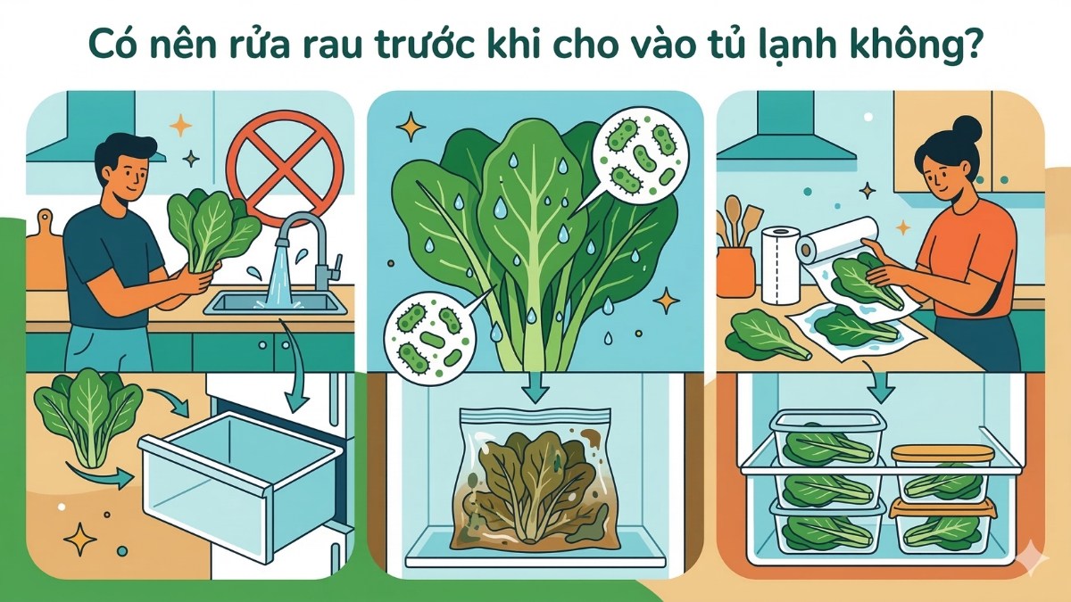 Cách bảo quản rau trong tủ lạnh được lâu 