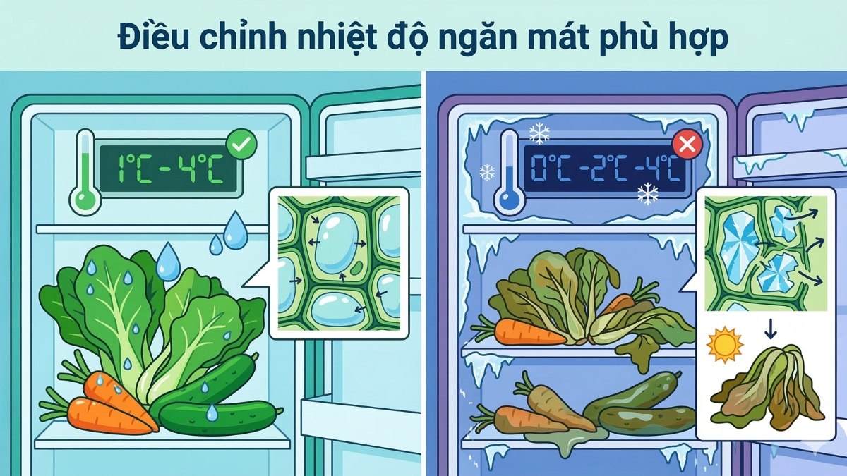 Điều chỉnh nhiệt độ ngăn mát phù hợp