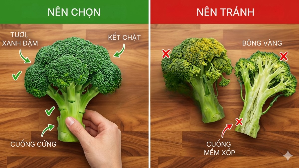 Cách chọn súp lơ xanh tươi ngon trước khi bảo quản