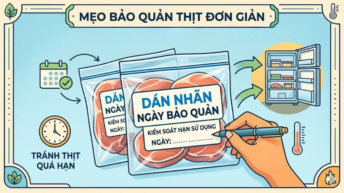 Dán nhãn ngày bảo quản để kiểm soát hạn sử dụng