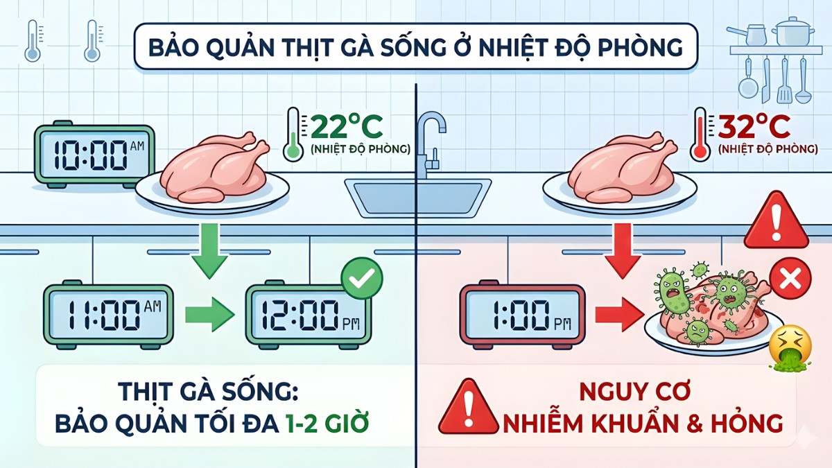 Bảo quản ở nhiệt độ phòng được bao lâu?