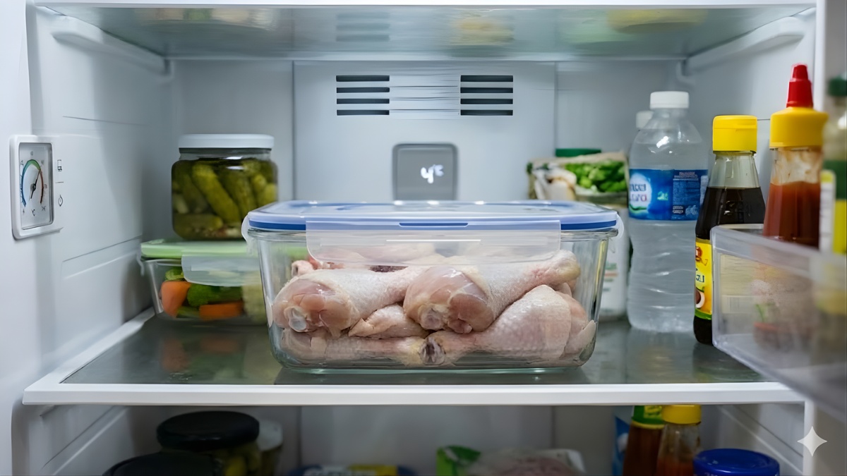 Nhiệt độ và vị trí đặt thịt gà trong tủ lạnh