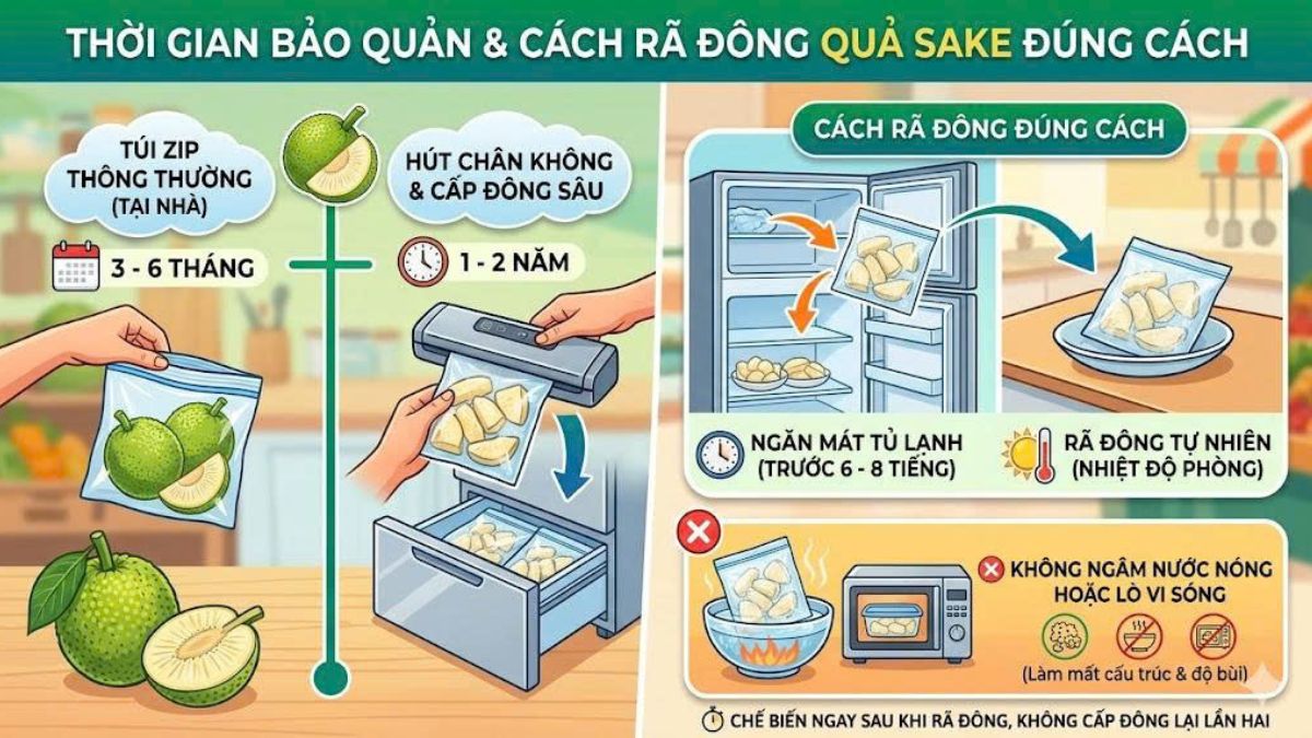 Thời gian bảo quản tối đa và cách rã đông đúng cách