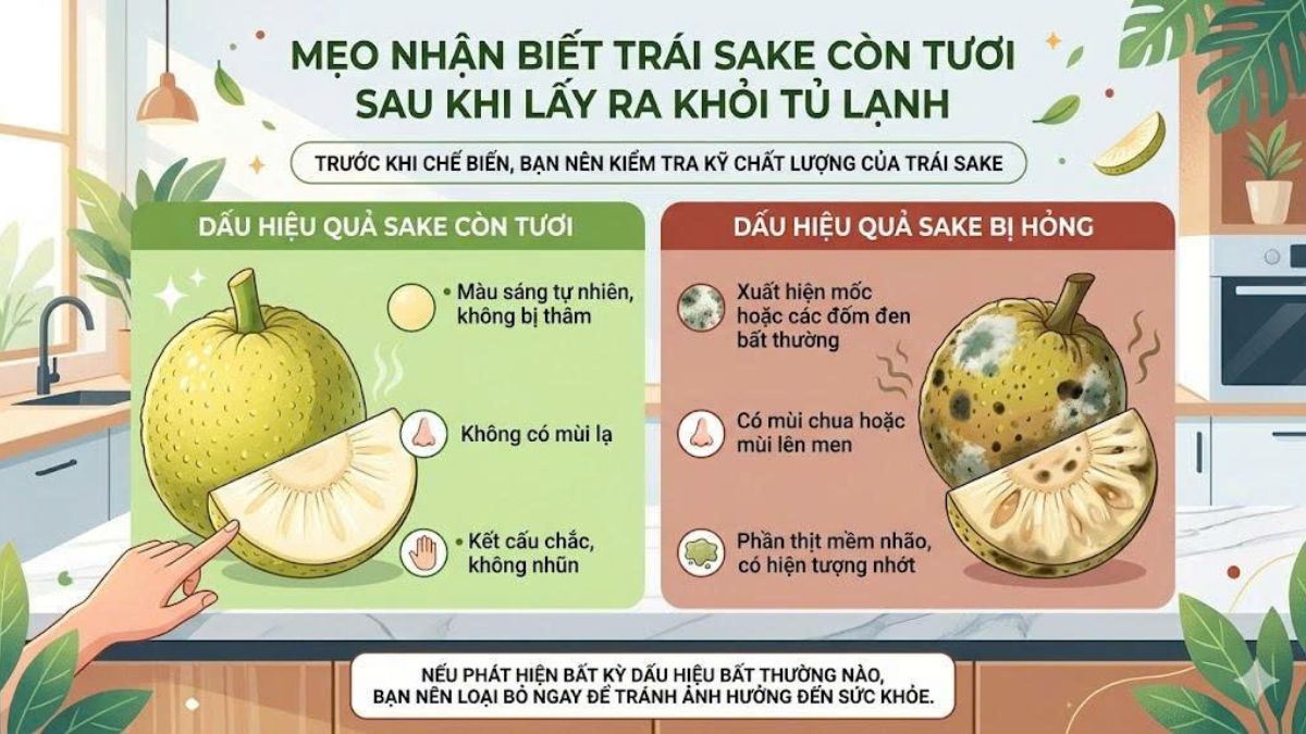 Mẹo nhận biết trái sake còn tươi sau khi lấy ra khỏi tủ lạnh