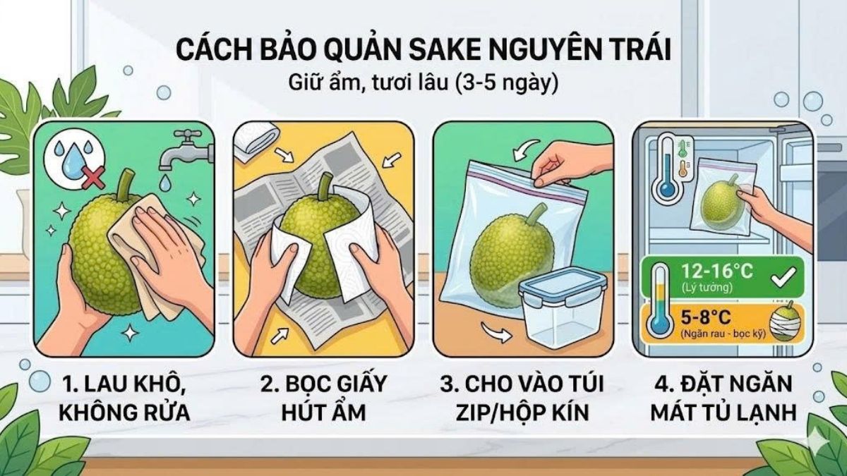 Cách bảo quản trái sake trong ngăn mát tủ lạnh