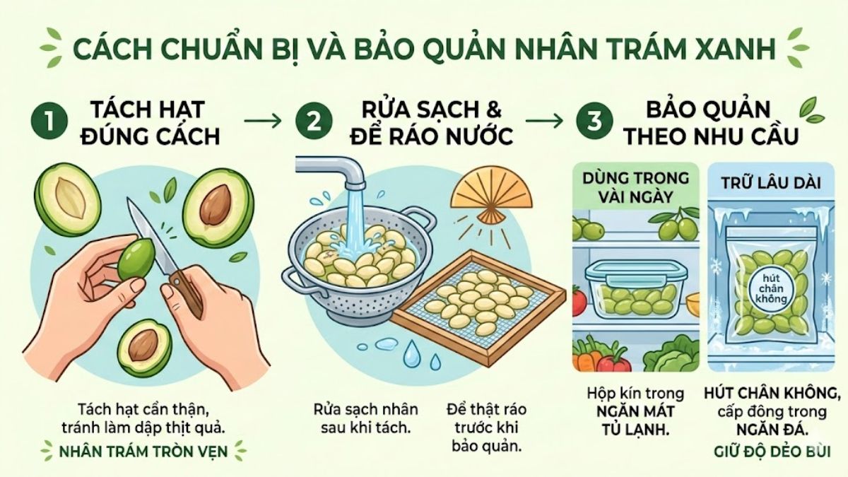 Cách bảo quản trám đã tách hạt trong tủ lạnh