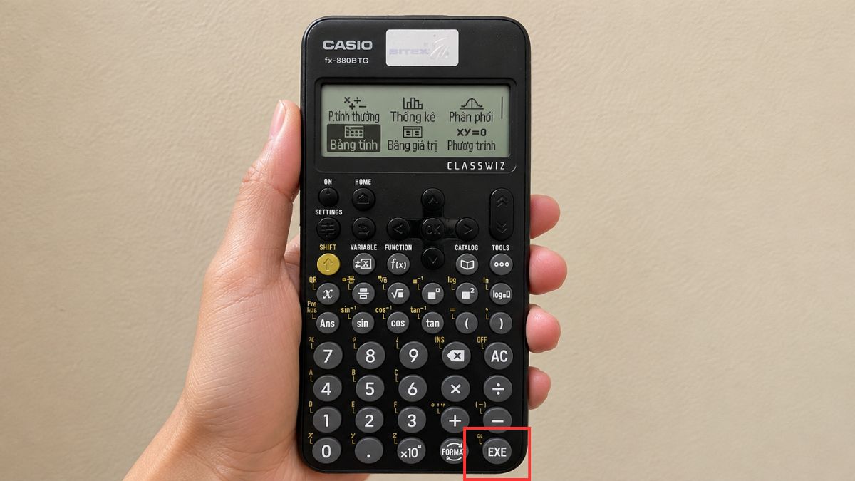 Cách bấm dấu bằng để thực hiện phép tính thông thường