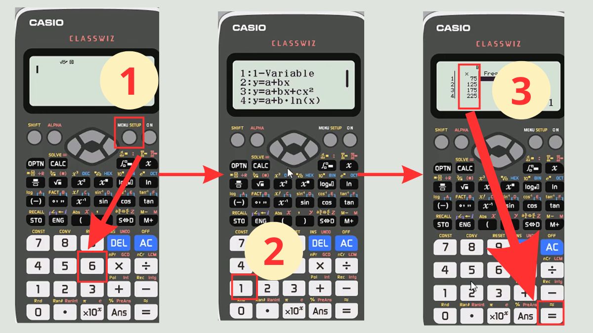 Cách bấm phương sai trên Casio 580 cho thống kê biến đơn