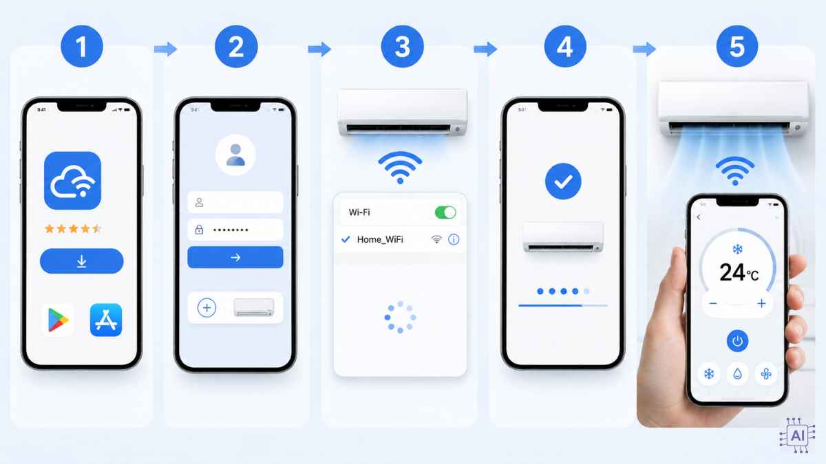 Cách bật máy lạnh bằng điện thoại