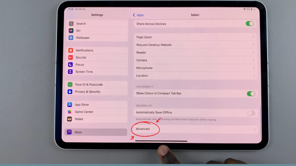 Kích hoạt JavaScript trên Safari iPad