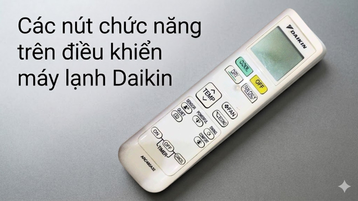 Các nút chức năng trên điều khiển máy lạnh Daikin