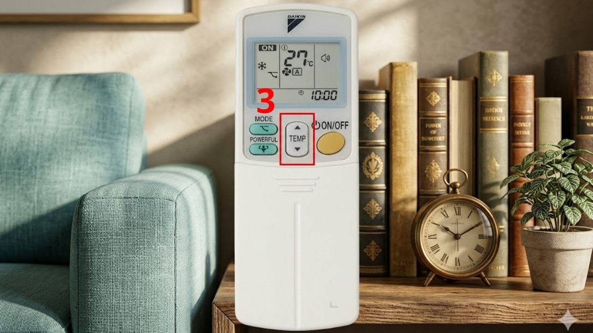 Bấm phím TEMP để điều chỉnh mức nhiệt độ máy lạnh