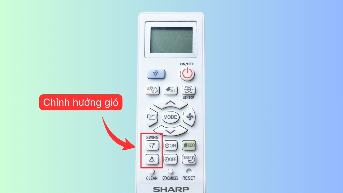 Thao tác chỉnh hướng gió máy lạnh Sharp