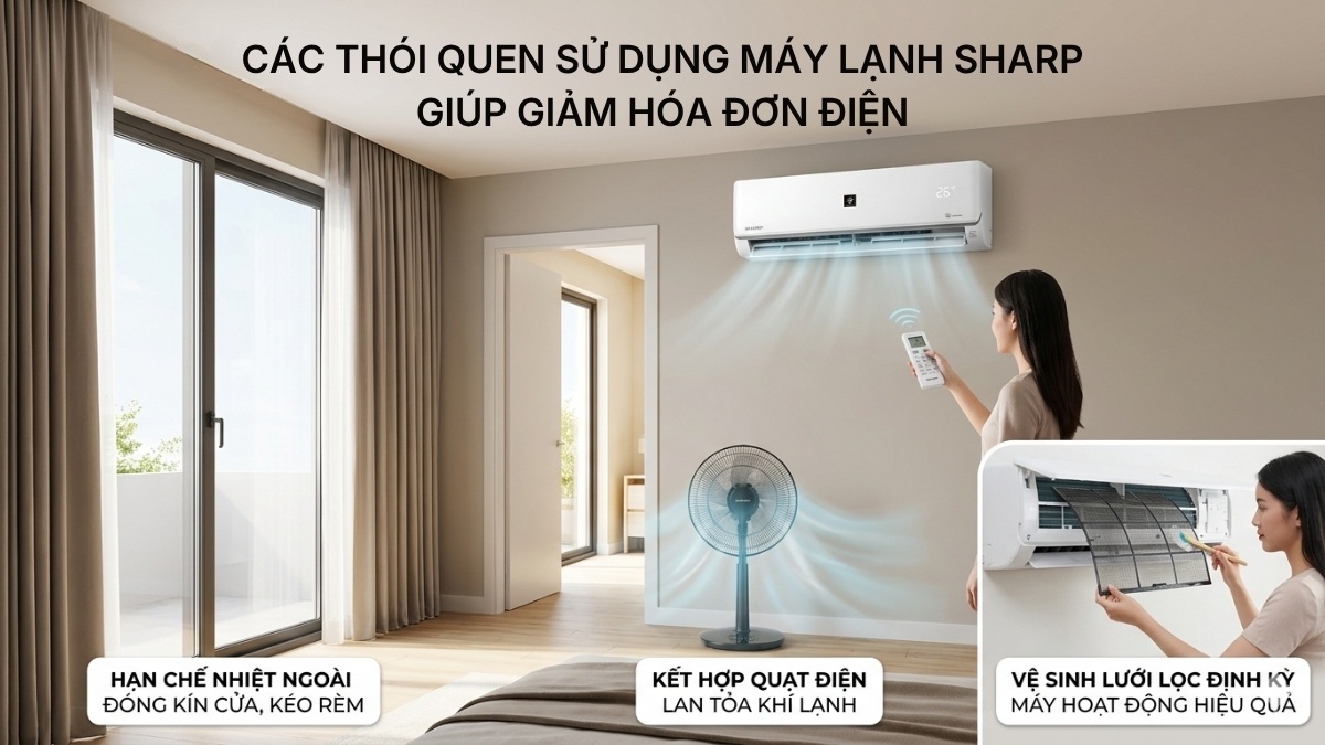 Các thói quen sử dụng máy lạnh Sharp