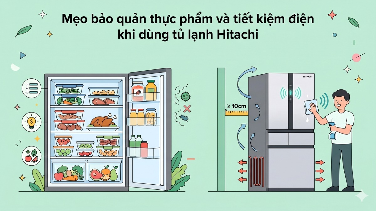 Mẹo bảo quản thực phẩm và tiết kiệm điện