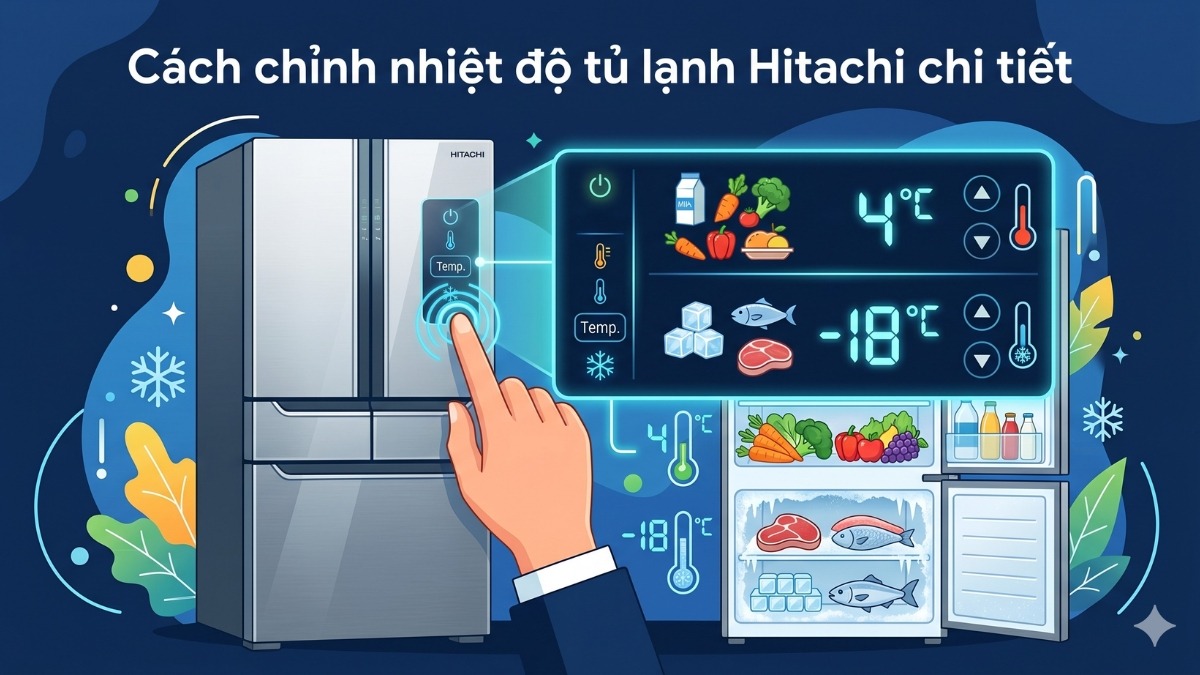 Cách chỉnh nhiệt độ tủ lạnh Hitachi chi tiết