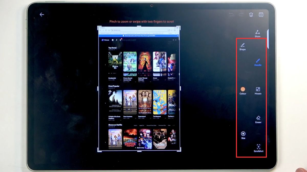 Chỉnh sửa và chia sẻ ảnh chụp màn hình máy tính bảng Huawei