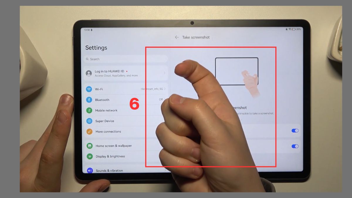 Thực hiện thao tác gõ để chụp