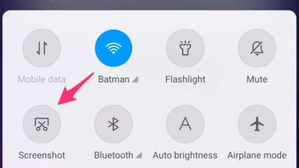 Chụp màn hình máy tính bảng Lenovo từ thanh công cụ nhanh