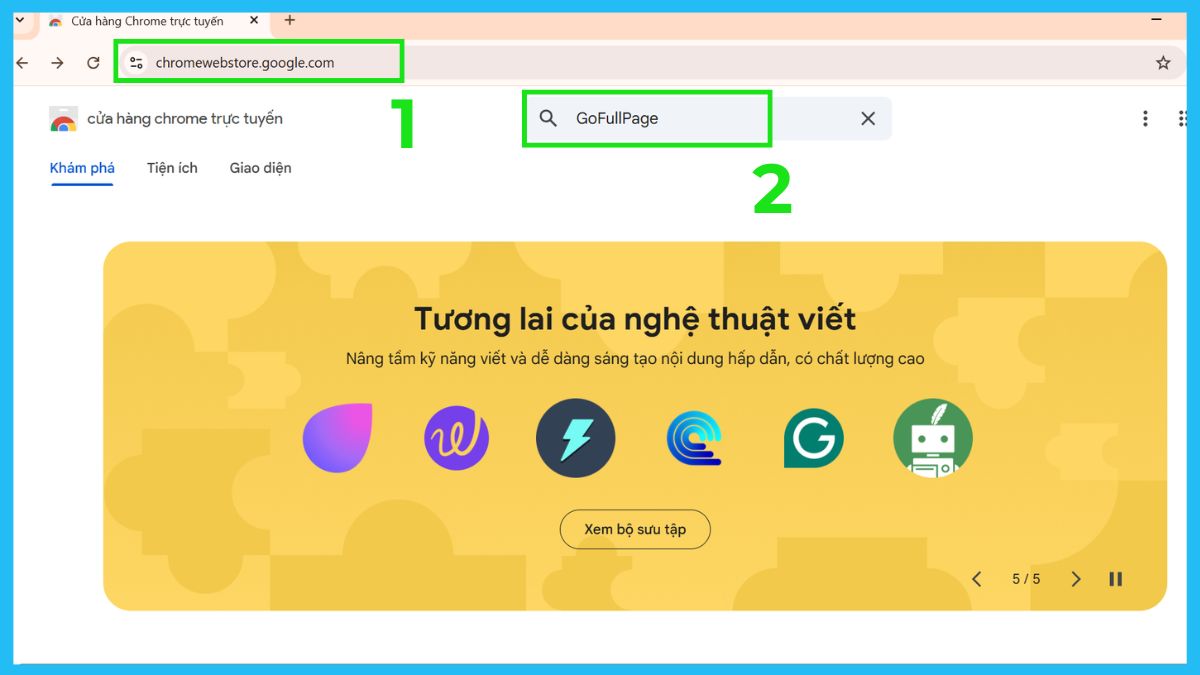 Chụp màn hình cuộn dài trên trình duyệt
