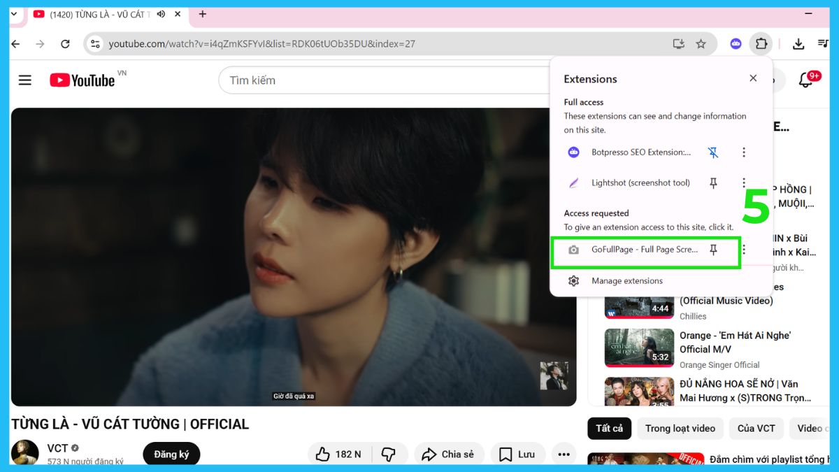 Nhấn vào GoFullPage