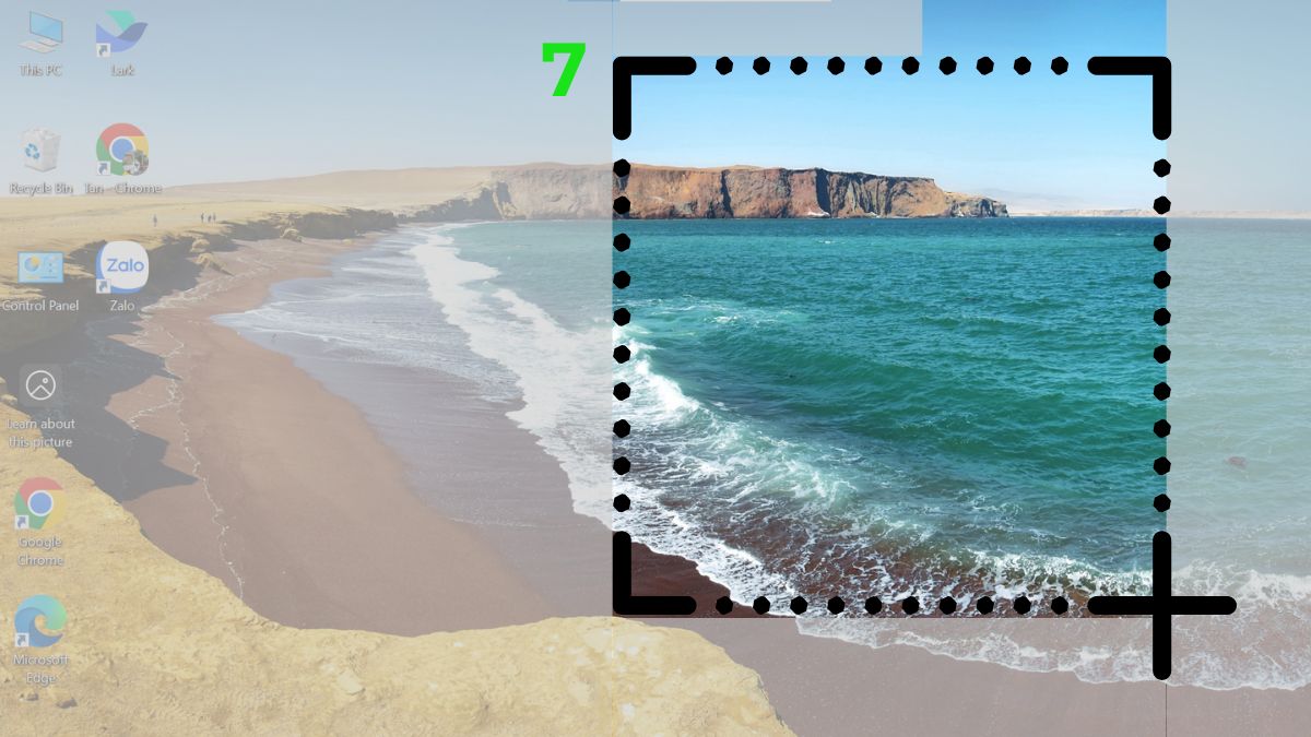 Kế đến, kéo chuột để chọn khu vực cần chụp