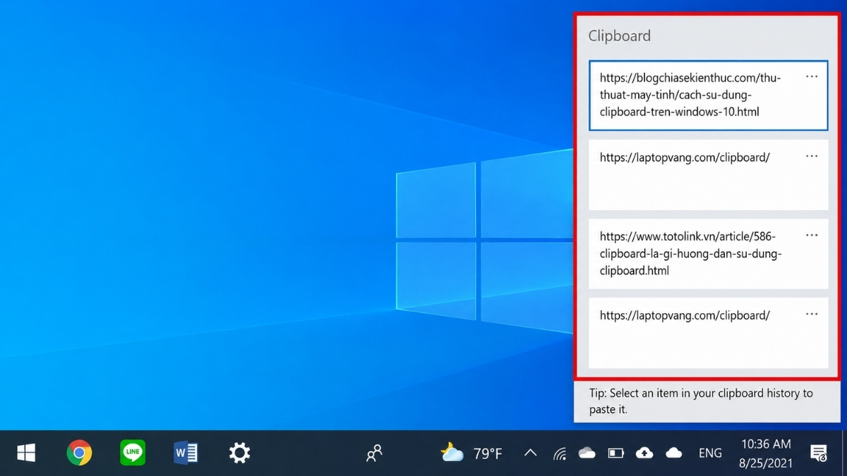 Cách copy và dán bằng Clipboard