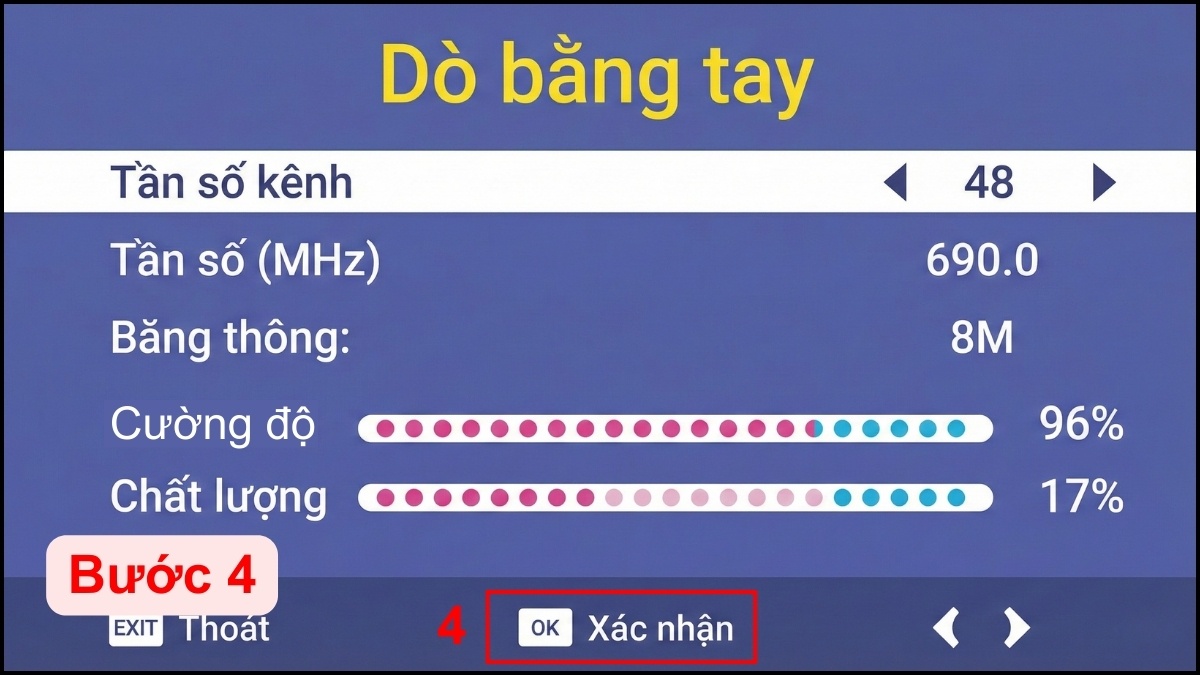 Nhấn OK để lưu