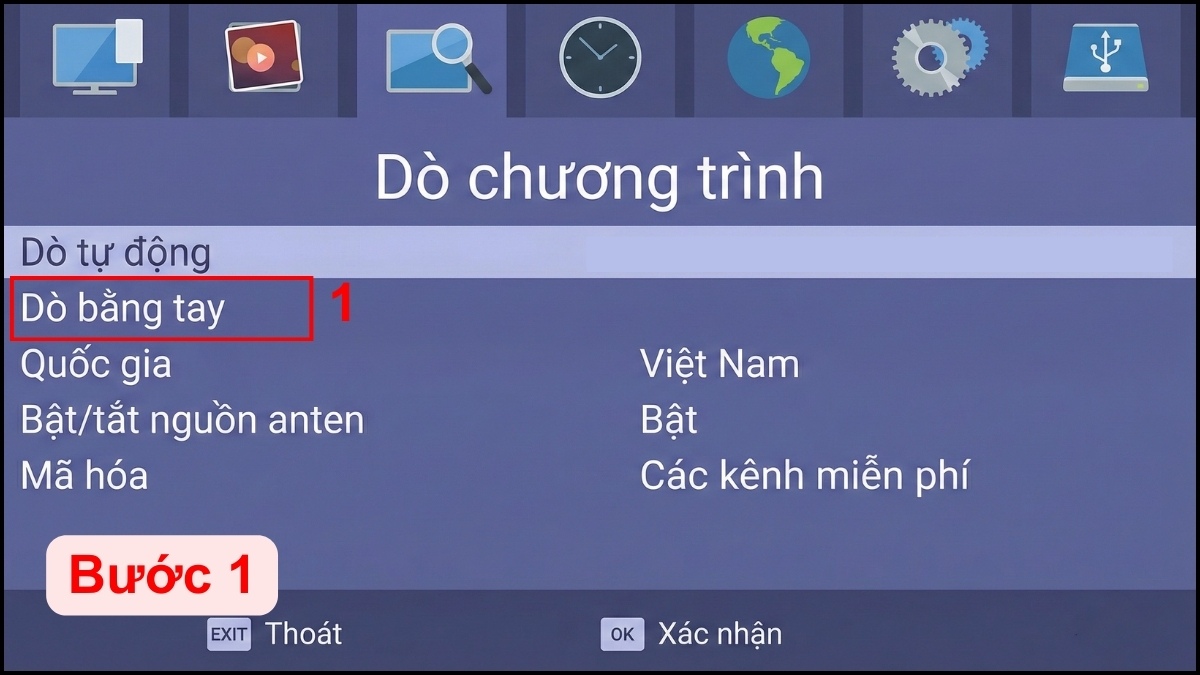 Dò kênh tivi đời cũ thủ công