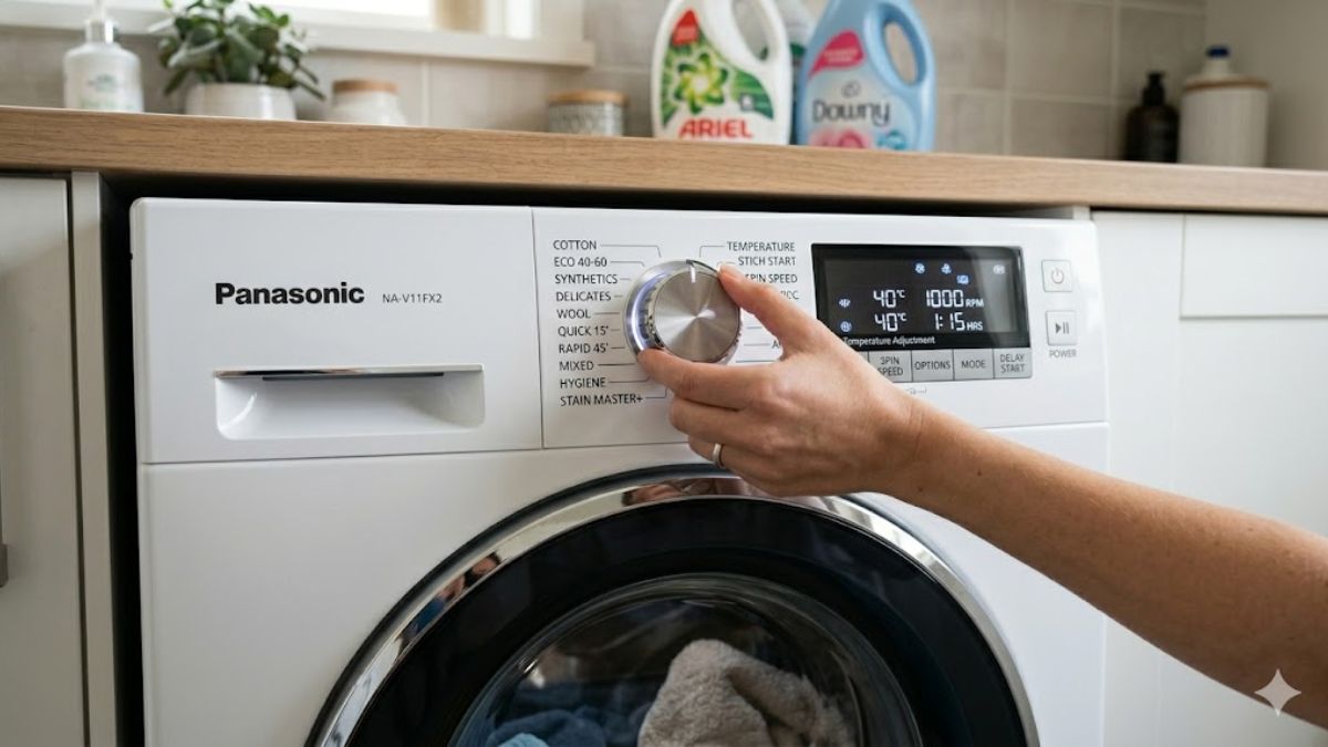 Chọn chương trình giặt và điều chỉnh nhiệt độ